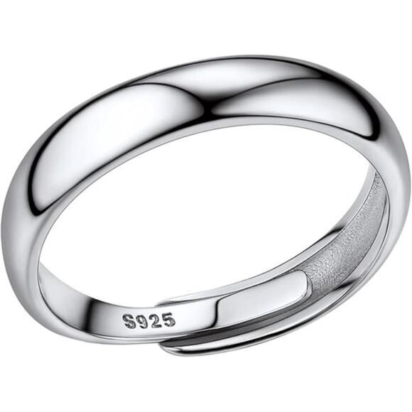 925 Sterling Silver Adjustable Open Ring for Women, Solid Sterling Silver Ring - Picture 8 of 8
